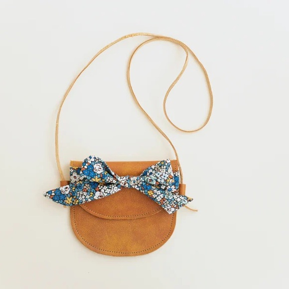 Kids Sun and Lace leather crossbody purse bag tan color adjustable link - Picture 10 of 10